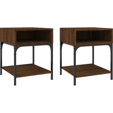 Maison Exclusive - Nachttische 2 Stk. Braun Eichen-Optik 40x41x50