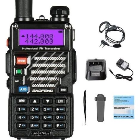 Talkie-Walkie Baofeng UV-5R Plus - Radio VHF/UHF 2 m/70 cm - Noir (1/4)