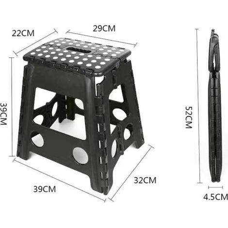 Tabouret Pliable - Double Couche - Antidérapant - Pour Maison et Usage Nomade - 1 Pièce (1/5)