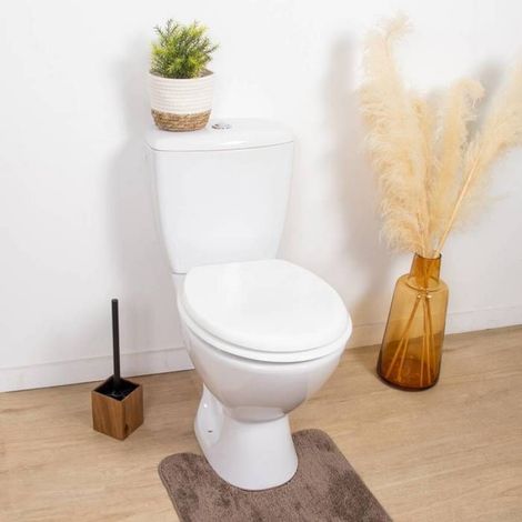 Abattant WC 18 pouces - Attaches Acier Inoxydable - Tendance - Blanc uni (1/4)
