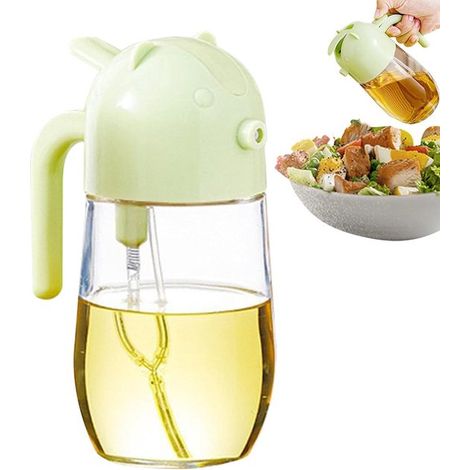 Flacone spray automatico in vetro trasparente per olio d'oliva, 600 ml, per olio d'oliva. (1/5)