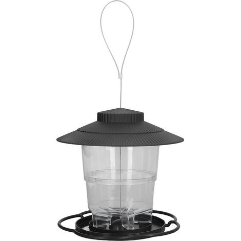 Robuster 1-Liter-Vogelfutterspender aus ABS, leicht zu befüllender, transparenter Behälter, tragbares Design mit Hängedach (1/5)