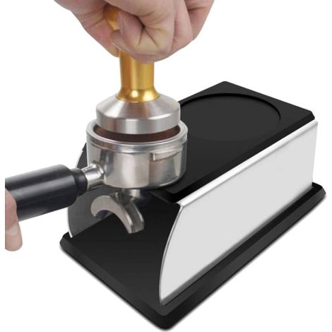 Base de l'amortisseur à café, Tamperstation pour la préparation de l'espresso, Base du tamper à café, Tapis de Bourrage de Café Noir pour Machine À Café (1/5)