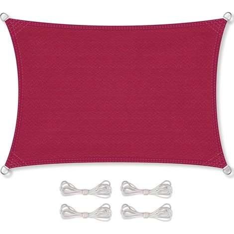 CelinaSun Voile d'ombragePare-Soleil Jardin Balcon Polyéthylène HDPE Respirant Rectangle 2 x 5 m Rouge (1/5)