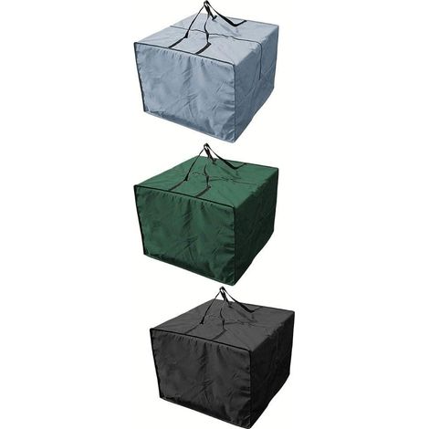 Sac de rangement imperméable et résistant pour meubles de jardin avec fermeture éclair, 81 x 81 x 61 cm, pour protection de meubles de jardin et de pelouse (Noir) (1/5)