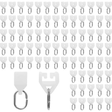 80 pezzi di rotoli per tende - Ganci a rullo - Guide in plastica silenziose per tende - Tende da doccia - Divisori per ambienti e altro (1/5)