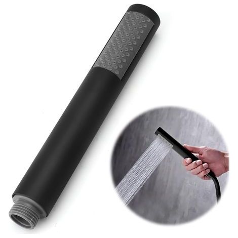 Water-saving shower head in 304 stainless steel, high-pressure hand shower, black (1/5)