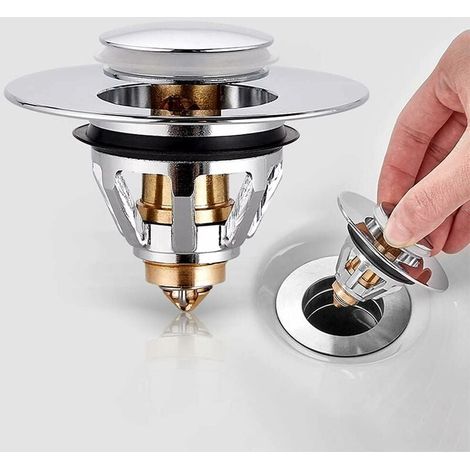 MINKUROW Tappo Per Lavello-Tappo Per Lavello Automatico Universale Tappo Per Lavello In Acciaio Inox Scarico Senza Valvola Di Troppopieno Tappo Per Lavello 1 Pezzo (1/5)