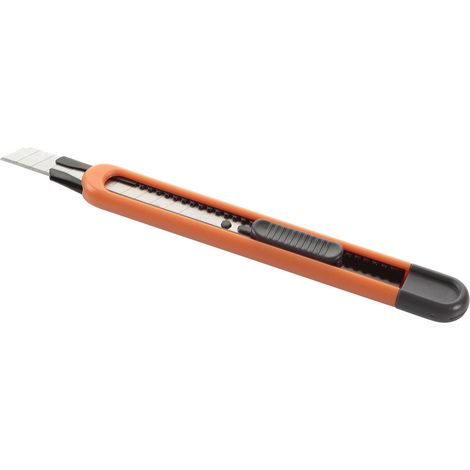Cutter De Cuchilla Fragmentable De 9 Mm Con Guía Metálica ALYCO ORANGE