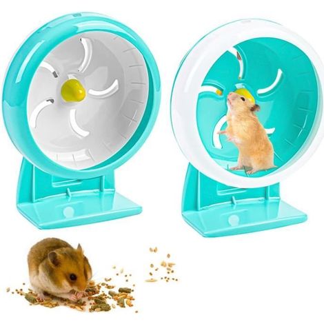 Roue pour hamster - Non spécifié - 18 cm - Silencieuse - Antidérapante - Support réglable