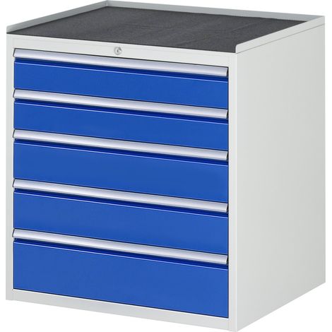 Rau Schubladenschrank m. Anti-Rutsch-Matte 5 Schubl.-XL 2x120 2x150 1x180mm (1/5)