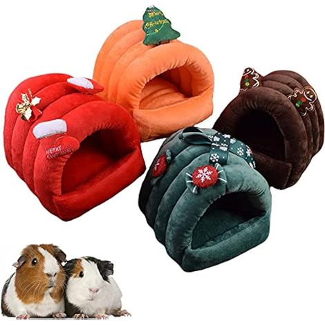 Accessoires de lit de Noël pour hamster - Jouets pour cage de petit animal - Maison de dragon barbu - Fournitures d'habitat (1/5)
