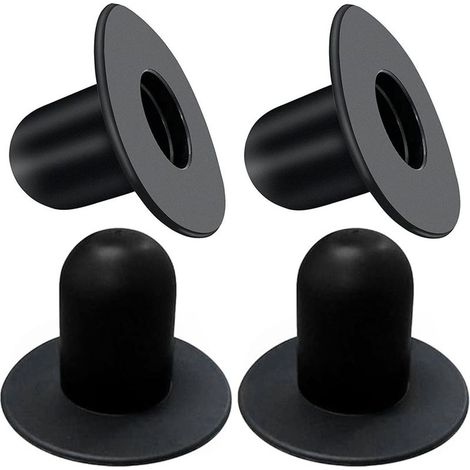 Bouchons de remplacement noirs pour trous d'évacuation de piscine hors sol, 4 pièces, crépine compatible avec accessoires standard (1/4)