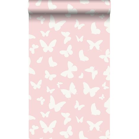 papier peint papillons rose brillant et blanc - Origin Wallcoverings (1/5)