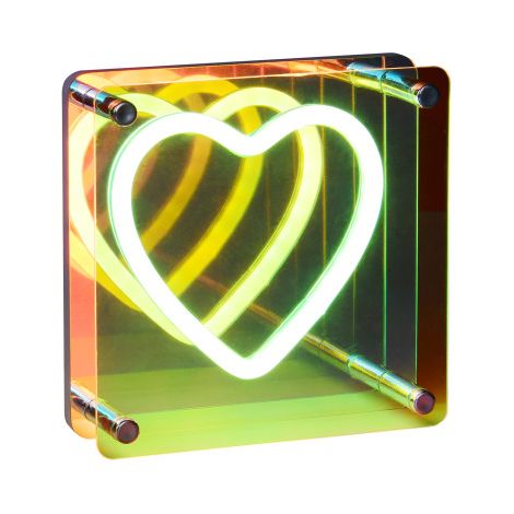 Reality LED-Tischleuchte Querido Fun Herz 14,5 x 14,5 cm warmweiß transparent irisierend Lampen (1/3)
