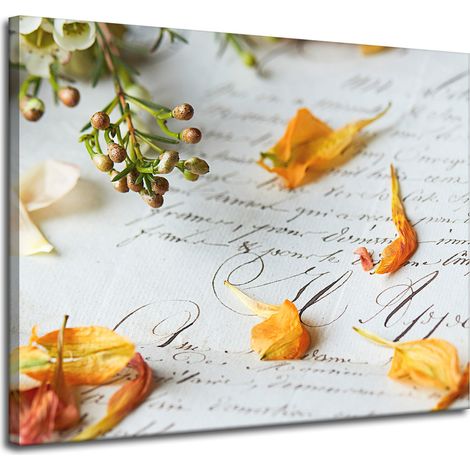 Stampa su tela "Botanica: Petali di fiori" 100x80 cm