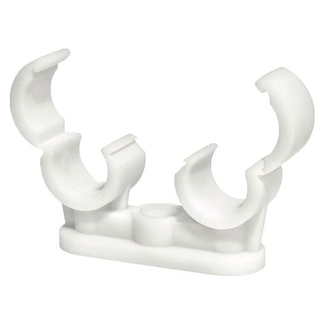 Quick Lock Double Pipe Clips White - 22mm