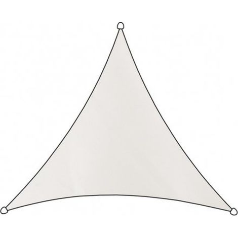 Voile d'ombrage triangulaire Livn Iseo en PEHD 5 m, blanche - Perméable à l'air et à l'eau - Épaisseur du tissu : 185 g/m² - Cordon de fixation et anneaux de montage en acier inoxydable inclus (1/5)