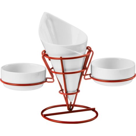 Premier Housewares Red French Fry Cone with 2 Dip Dishes (1/3)