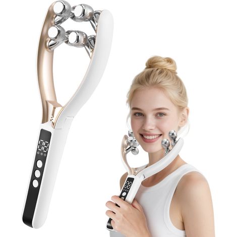 Rouleau facial spécialement conçu pour éliminer le double menton, équipé de 8 rouleaux de massage, 3 modes et 9 niveaux de réglage, rechargeable via USB-C, adapté aux soins du visage et du cou (1/5)