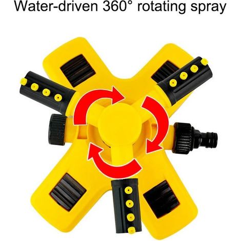 Set d'arroseur de jardin rotatif automatique réglable 360°, grande surface, pour irrigation des plantes, jeu pour enfants (5 pcs/set) (1/5)
