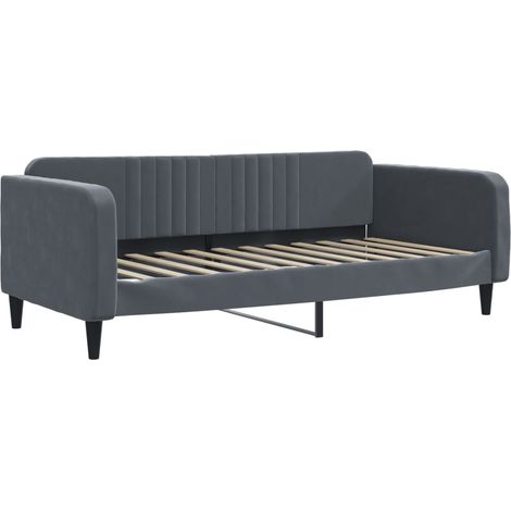 Tagesbett Dunkelgrau 90x200 cm Samt vidaXL