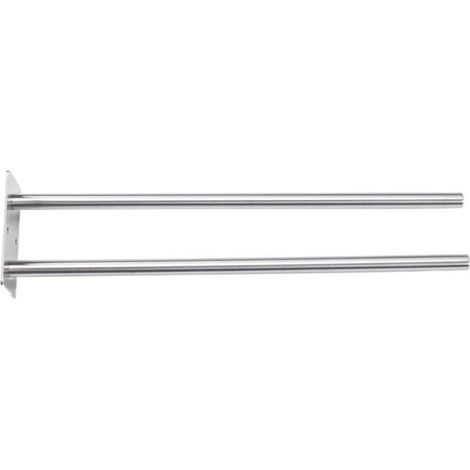Porte-serviettes double – Noir – Acier inoxydable – Finition brossée