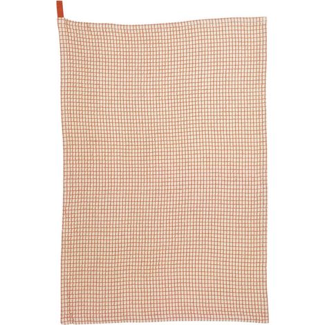 Torchon de Cuisine Nid d'Abeille Bicolore Essuie-Vaisselle 100% Coton Marmelade 50 x 70 cm - PANGIVO