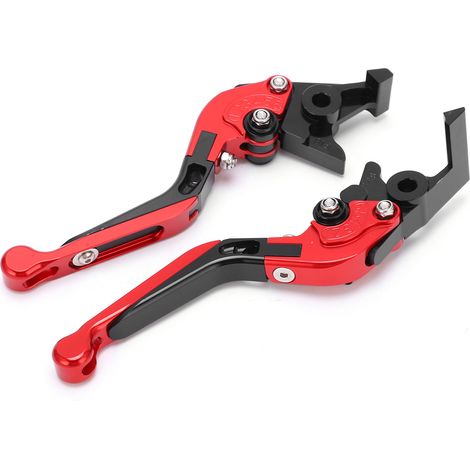 Lot de 2 leviers de frein et d'embrayage réglables en alliage d'aluminium CNC pour moto FORZA 250/300/350 (2018-2021), rouge. (1/5)