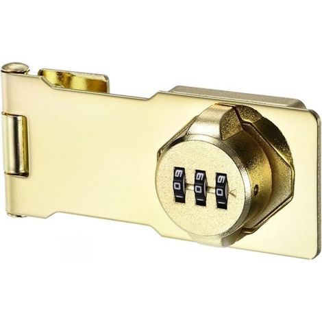 Armadio per Camera da Letto con Serratura a Combinazione a 3 Cifre, Lucchetto di Sicurezza Antifurto senza Chiave, Chiusura a Scatto (Oro) (1/4)