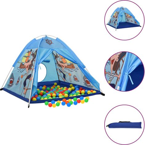 Tente de jeu pour enfants,Tente de fête,Tente de réception avec 250 balles Bleu 120x120x90 cm XZZ32570 (1/5)