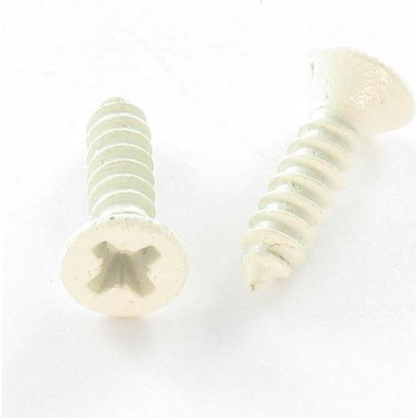 Vis tôle Tête fraisée Pozi 2.9X9.5 Acier zingué RAL9010 blanc pur-10 pièces