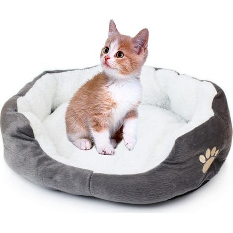 Coussin chaud en peluche pour lit de chenil pour animaux de compagnie pour chiots chats Pet Supplies Lit pour petit chien (couleur :gris, taille : 50 x 40 cm) (1/5)
