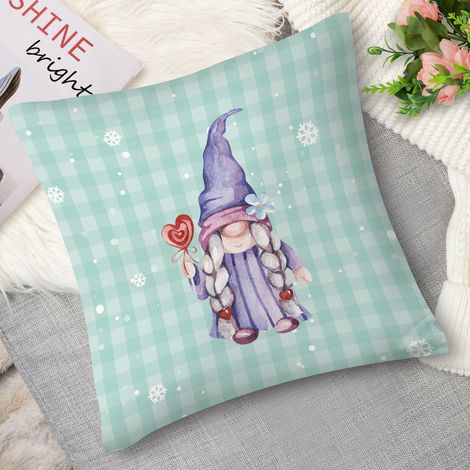 Coussin décoratif flocons et sapins, gnome (1/5)