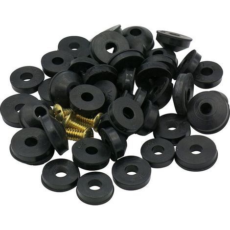 Kit de 58 pièces rondelles robinet – 28 joints plats caoutchouc et 24 rondelles coniques – 6 vis laiton pour réparation fuite - 24pcs (1/5)