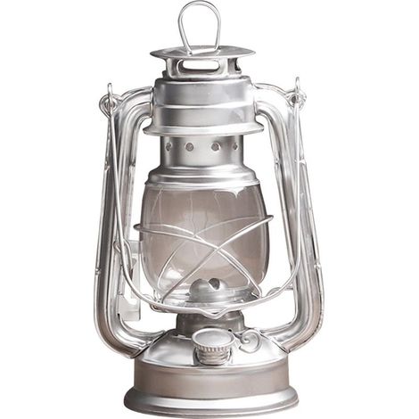Ornament of lamp to petroleum in iron forged of style retro, silver, suitable to a bedroom or a table of bedside (1/5)