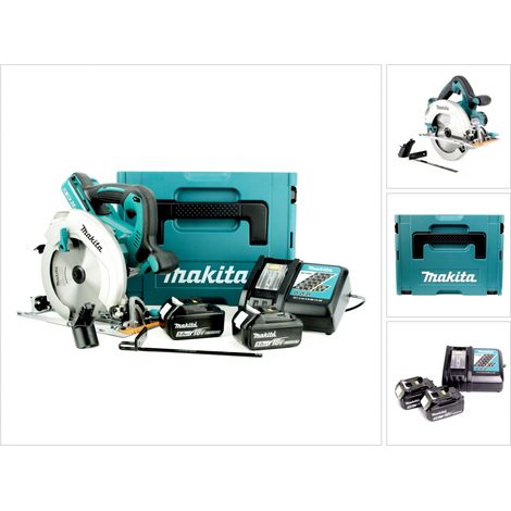 Makita DHS 710 RTJ 36 V batería Li-Ion sierra circular manual 190 mm en Makpac con inserto + cargador + 2x 5,0 Ah batería