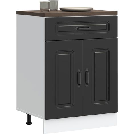 Küchenunterschrank Kalmar Schwarz Holzwerkstoff