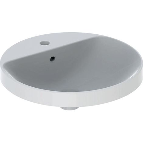 Lavabo à encastrer VariForm rond d: 480mm avec trou pour robinetavec trop plein blanc KT