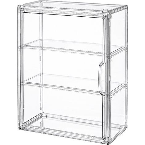 Vitrine en Verre pour Collection Acrylique Transparent à 3 Niveaux pour Figurines Pop 27x13x36cm (1/5)