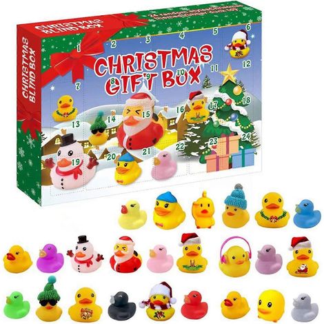 Calendrier de l'Avent 24 Canards en caoutchouc pour le bain, en caoutchouc lisse et sans bavures, pour hommes et femmes