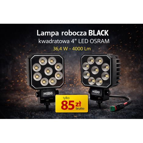 Lámpara de trabajo LED Osram Hoxso de 4" y 36 W, color negro, para tractor y excavadora. (1/3)