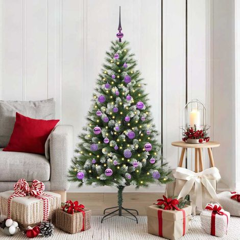 Künstlicher schwenkbarer Weihnachtsbaum mit flockigem Schnee (1/5)