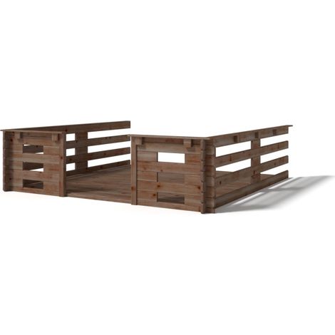 Veranda - 9m2 - 3m x 3m - impregnata - colore: marrone - DOM540