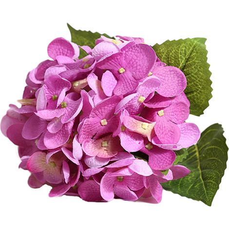 Bouquet D Hortensias Artificiels En Soie Violet - Décoration Réaliste Pour Mariage Et Maison - Lot De 1 (1/3)