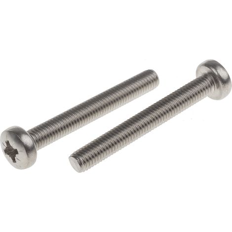 Vis à métaux RS PRO M5 à tête Cylindrique Pozidriv en Acier Inoxydable, 40mm ( Prix pour Sachet de 50 )