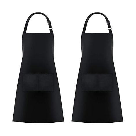 Set of 2 kitchen aprons with 2 pockets for men and women