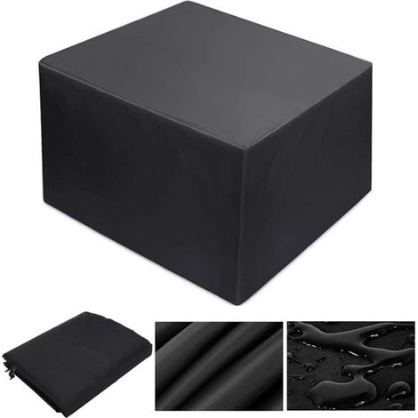 Housse carrée noire pour mobilier de jardin (90 x 90 x 90 cm), housse de table de jardin, housse de protection, imperméable, résistante aux UV, tissu Oxford 210D pour terrasses (1/5)