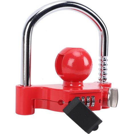 Anti-vol cadenas remorque robuste forme U à combinaison pour coupleur 1-7/8, 2-5/16 et 2 pouces rouge (1/5)