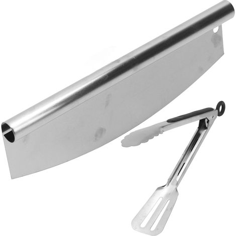 Coupe-pizza en acier inoxydable de qualité alimentaire, haute netteté, design ergonomique, avec pince intégrée pour pizzas et gâteaux. (1/5)